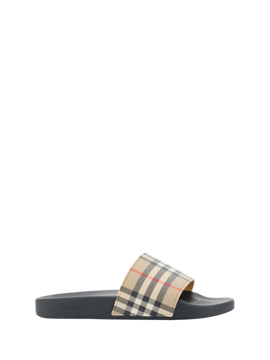 Burberry – Braune Slides-Sandalen aus Gummi