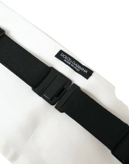 Dolce &amp; Gabbana Weißer Herren-Kummerbund mit breitem Seidengürtel