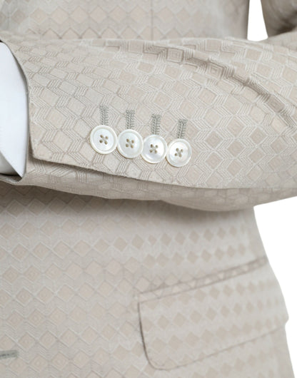 Dolce &amp; Gabbana Beige MARTINI Einreihiger Mantelblazer