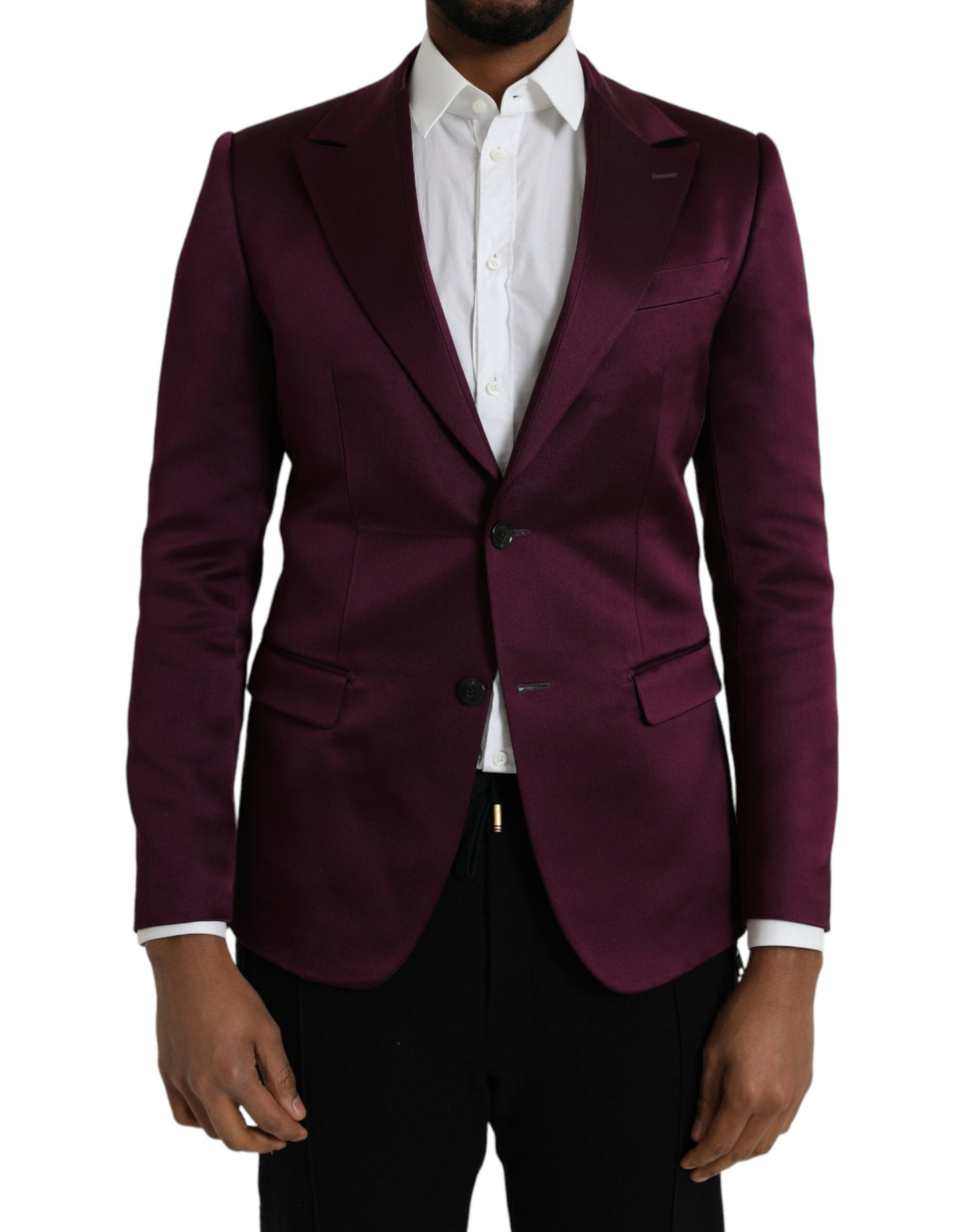 Dolce &amp; Gabbana – Einreihiger Blazer aus kastanienbrauner Seide