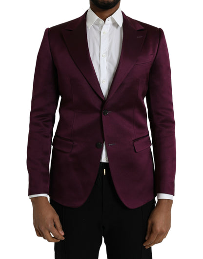 Dolce &amp; Gabbana – Einreihiger Blazer aus kastanienbrauner Seide