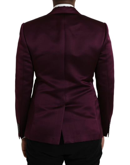 Dolce &amp; Gabbana – Einreihiger Blazer aus kastanienbrauner Seide