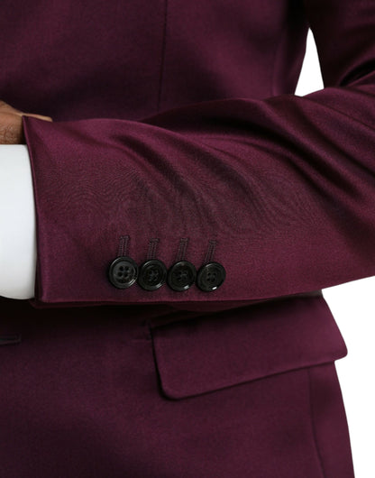 Dolce &amp; Gabbana – Einreihiger Blazer aus kastanienbrauner Seide