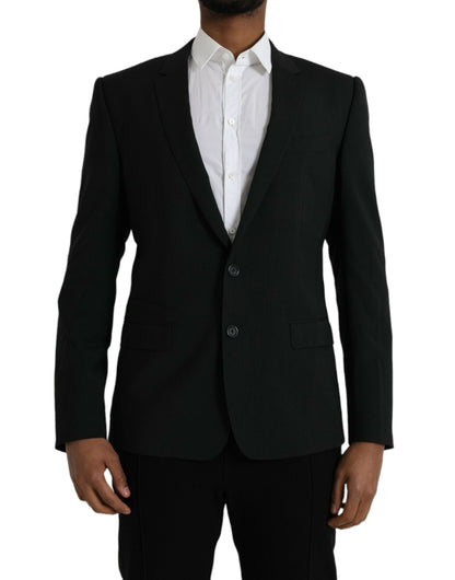 Dolce &amp; Gabbana Blauer GOLD-Einreihiger Mantelblazer mit Kerbe