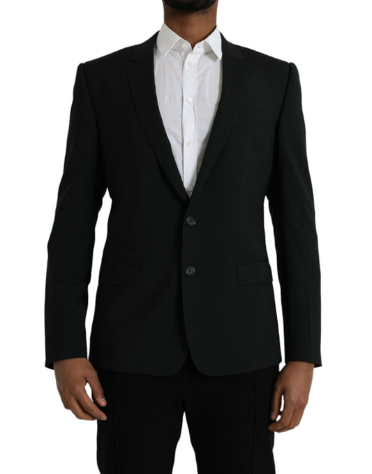 Dolce &amp; Gabbana Blauer GOLD-Einreihiger Mantelblazer mit Kerbe