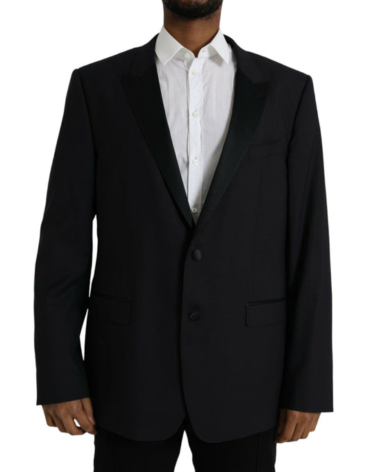 Dolce &amp; Gabbana Blauer MARTINI Einreihiger Mantelblazer