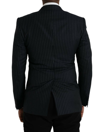 Dolce &amp; Gabbana – SICILIA – Zweireihiger Mantelblazer mit schwarzen Streifen