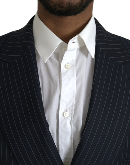 Dolce &amp; Gabbana – SICILIA – Zweireihiger Mantelblazer mit schwarzen Streifen
