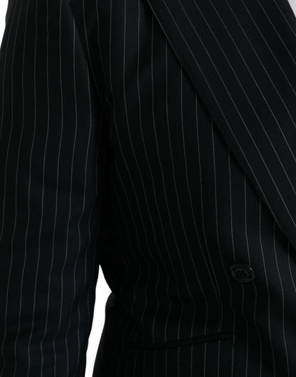 Dolce &amp; Gabbana – SICILIA – Zweireihiger Mantelblazer mit schwarzen Streifen