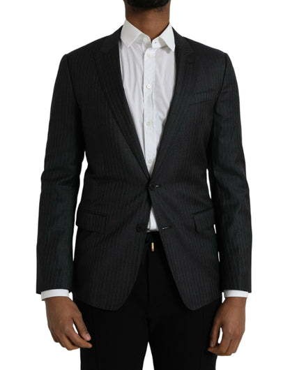 Dolce &amp; Gabbana – Einreihiger MARTINI-Mantelblazer mit schwarzen Streifen