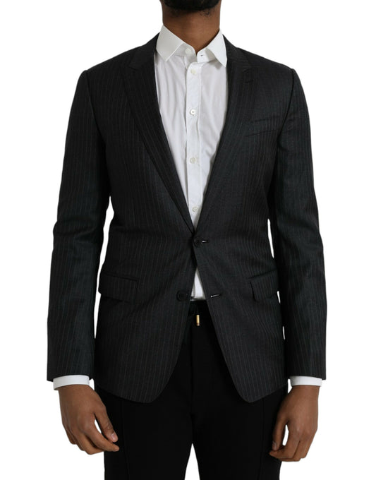 Dolce &amp; Gabbana – Einreihiger MARTINI-Mantelblazer mit schwarzen Streifen