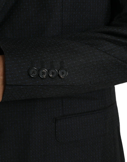 Dolce &amp; Gabbana – Einreihiger MARTINI-Mantelblazer aus schwarzer Wolle