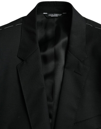 Dolce &amp; Gabbana – Einreihiger MARTINI-Blazer aus schwarzer Wolle