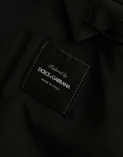 Dolce &amp; Gabbana – Einreihiger Blazer aus schwarzer Wolle mit Kerbe