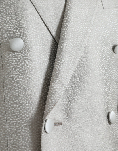 Dolce &amp; Gabbana – Zweireihiger MARTINI-Mantelblazer in Off-White