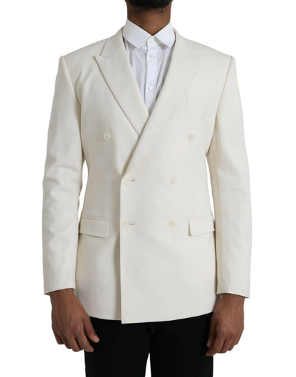 Dolce &amp; Gabbana – Zweireihiger MARTINI-Blazer aus weißer Wolle