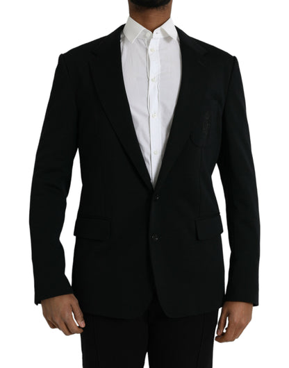 Dolce &amp; Gabbana – Einreihiger Blazer aus schwarzer Wolle