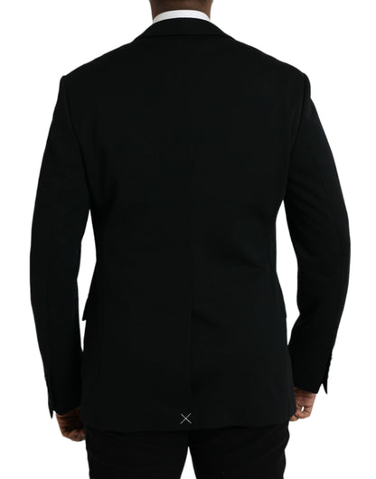 Dolce &amp; Gabbana – Einreihiger Blazer aus schwarzer Wolle