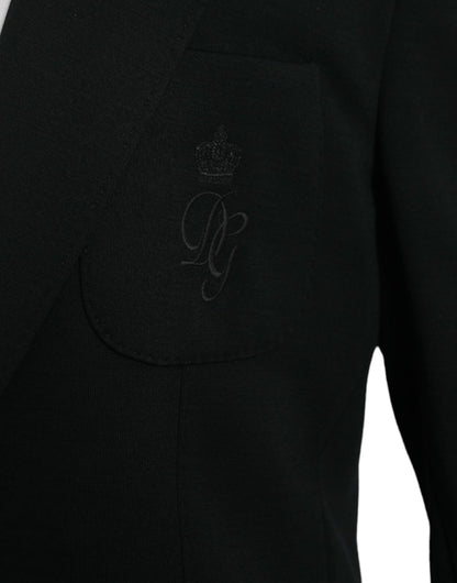 Dolce &amp; Gabbana – Einreihiger Blazer aus schwarzer Wolle