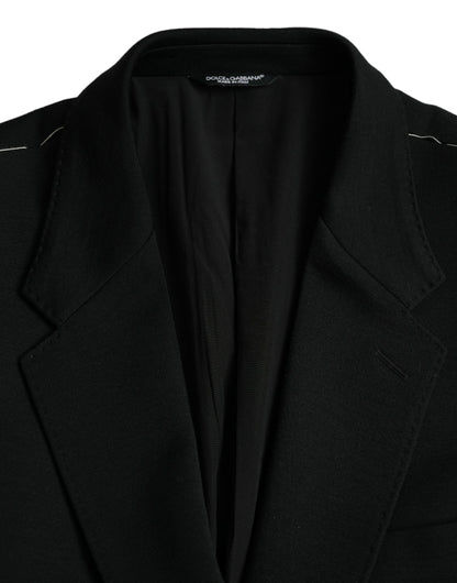 Dolce &amp; Gabbana – Einreihiger Blazer aus schwarzer Wolle