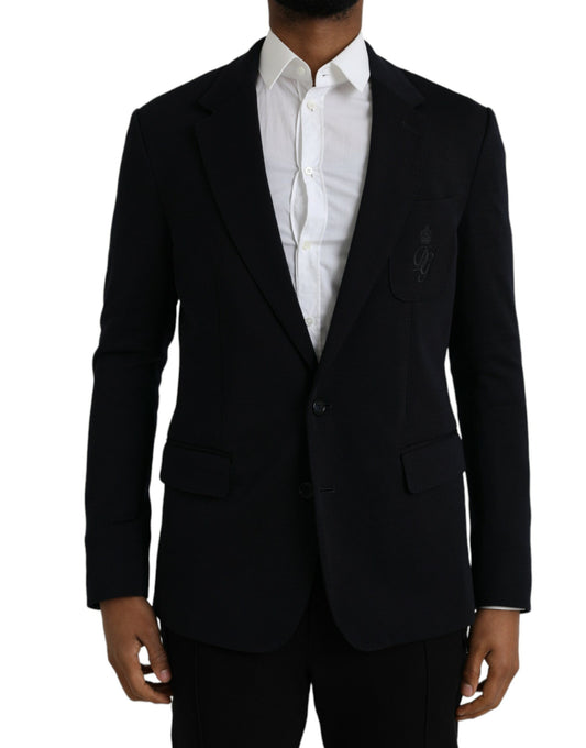 Dolce &amp; Gabbana – Einreihiger Blazer aus schwarzer Wolle