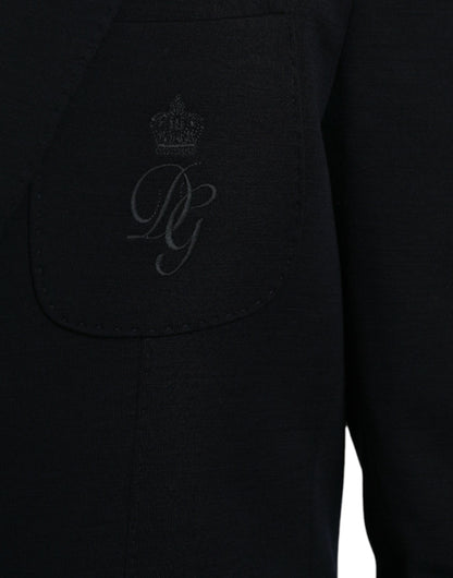 Dolce &amp; Gabbana – Einreihiger Blazer aus schwarzer Wolle