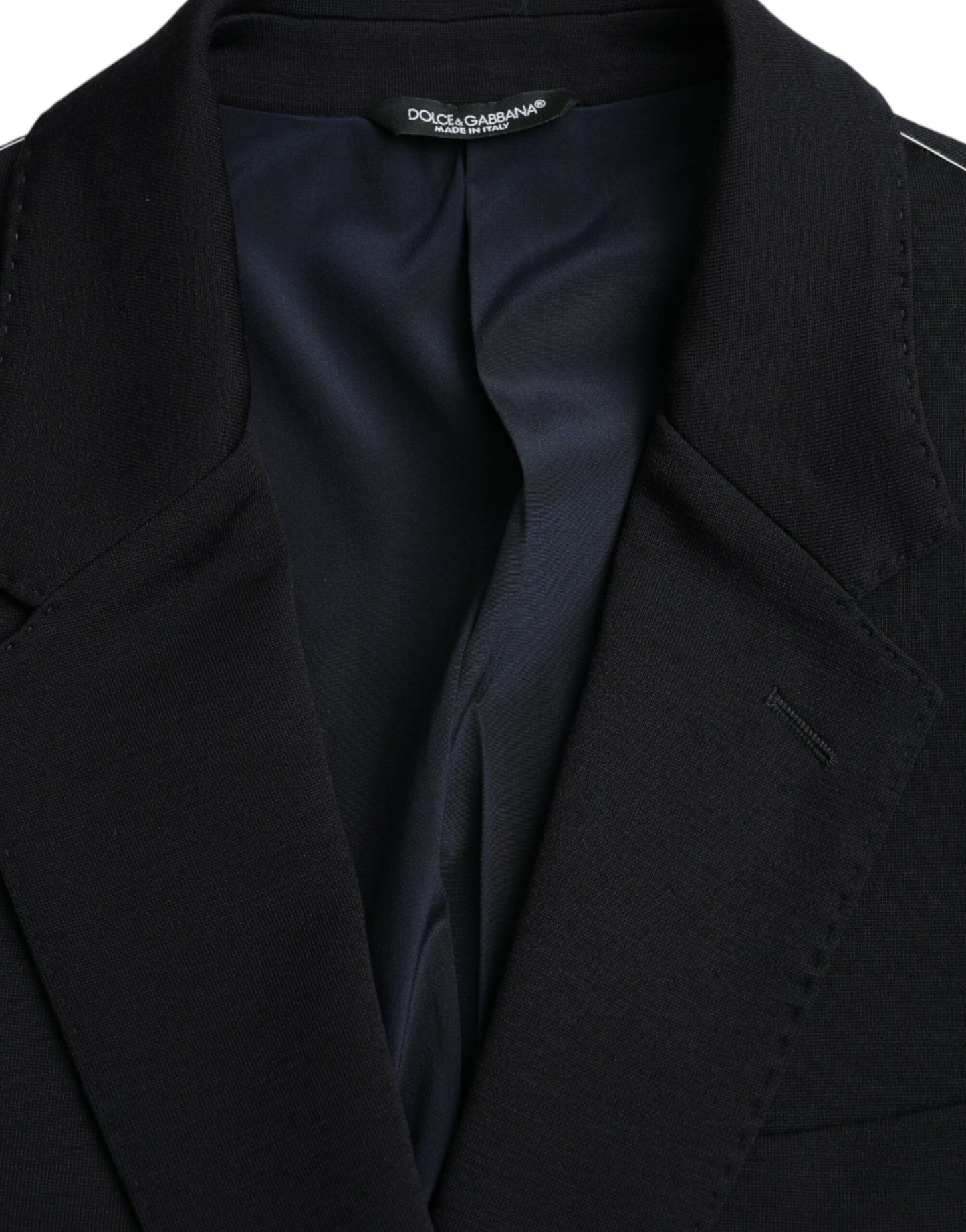 Dolce &amp; Gabbana – Einreihiger Blazer aus schwarzer Wolle