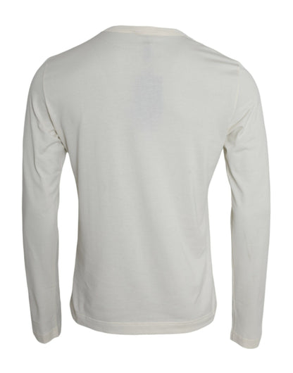 Dolce &amp; Gabbana Pullover aus Baumwolle mit Rundhalsausschnitt in Off-White