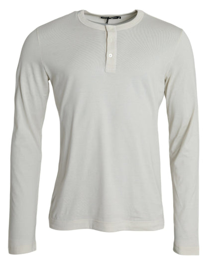 Dolce &amp; Gabbana Pullover aus Baumwolle mit Rundhalsausschnitt in Off-White