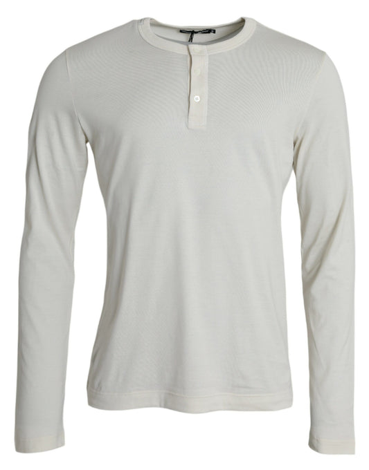 Dolce &amp; Gabbana Pullover aus Baumwolle mit Rundhalsausschnitt in Off-White