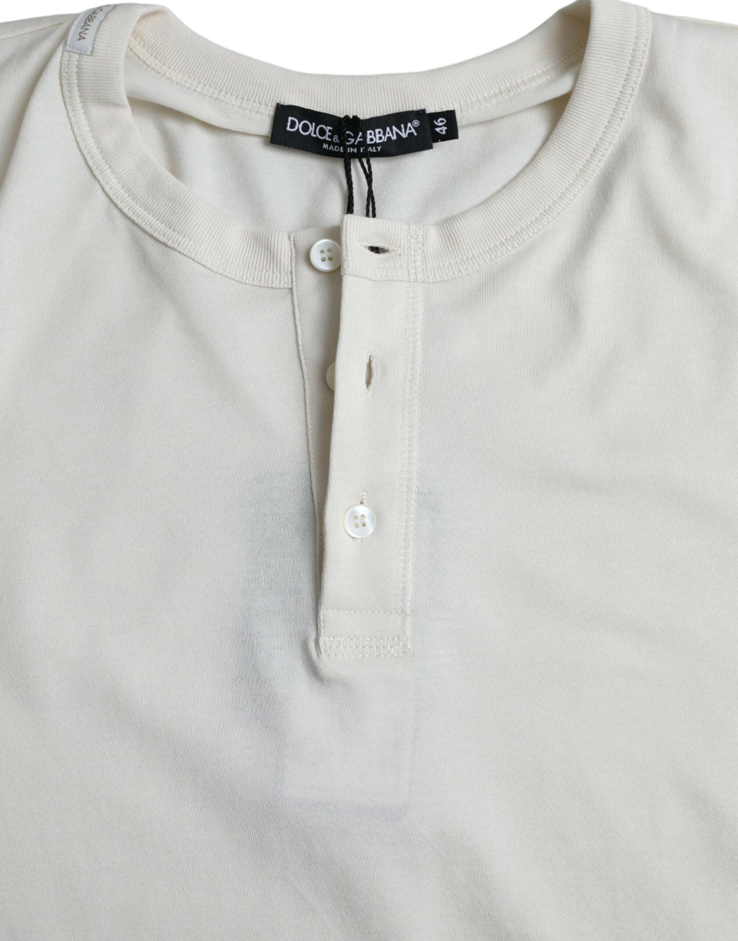 Dolce &amp; Gabbana Pullover aus Baumwolle mit Rundhalsausschnitt in Off-White