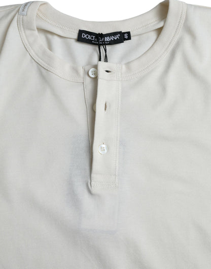 Dolce &amp; Gabbana Pullover aus Baumwolle mit Rundhalsausschnitt in Off-White