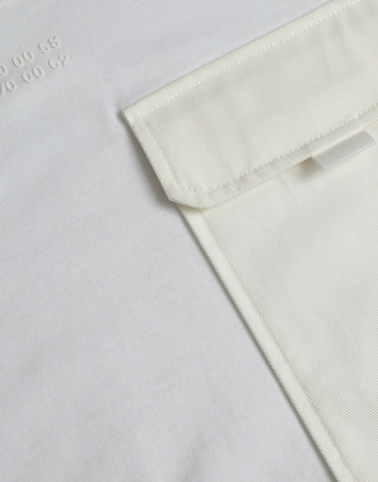 Dolce &amp; Gabbana – Weißes T-Shirt mit kurzen Ärmeln aus Baumwolle mit Tasche