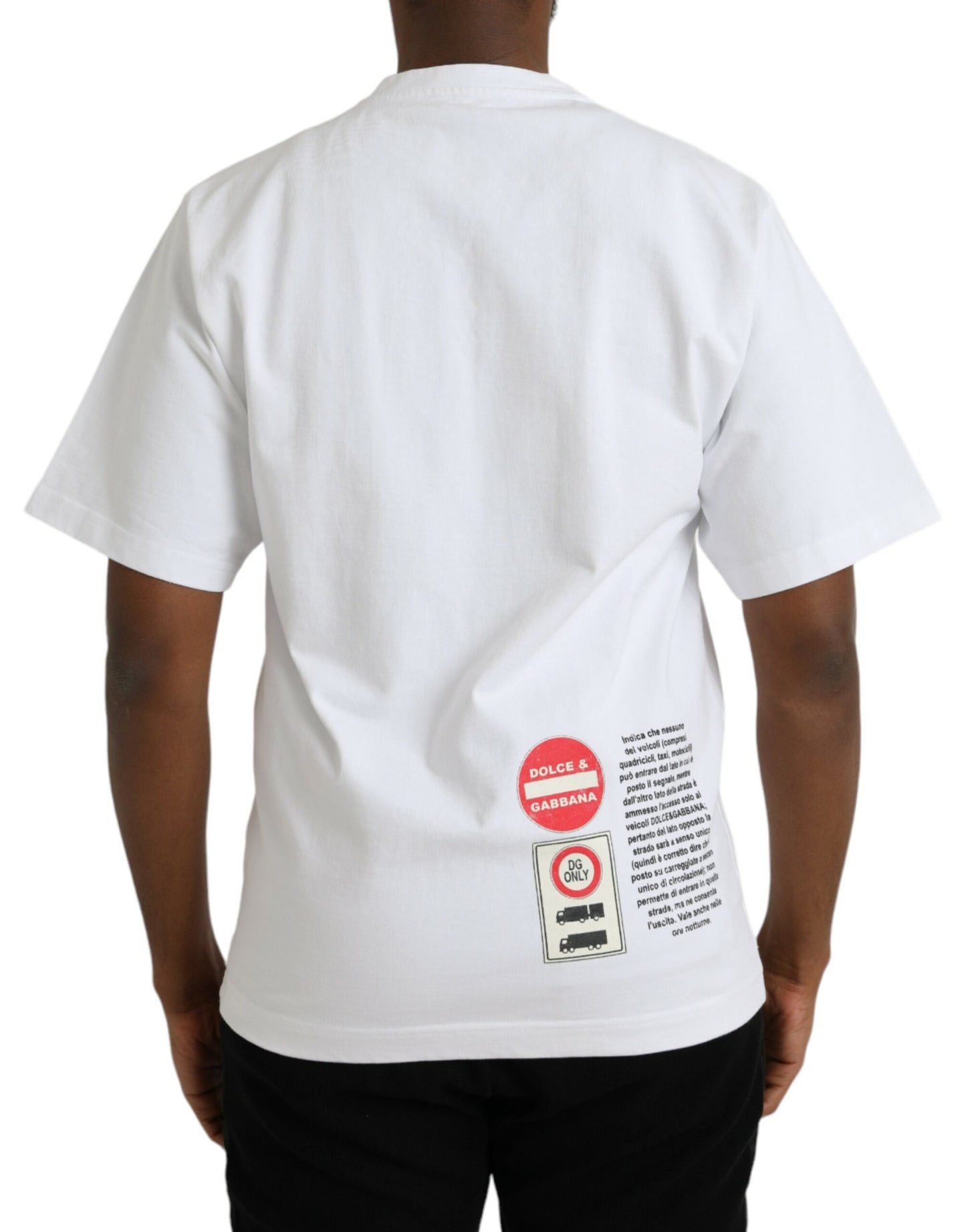 Dolce &amp; Gabbana White Amor Heart Cotton Crewneck Short Sleeve T-shirt