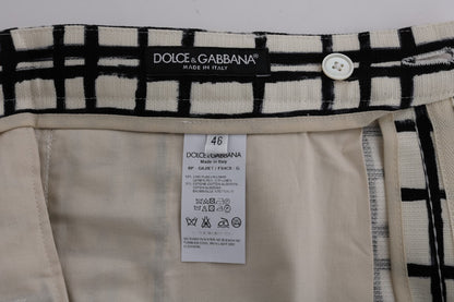 Dolce &amp; Gabbana – Weiß-schwarz gestreifte Freizeitshorts