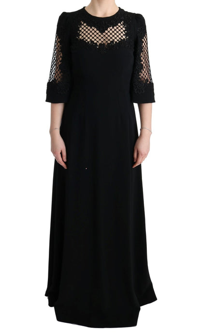 Dolce &amp; Gabbana – Langes Maxi-Etuikleid aus Stretch in Schwarz