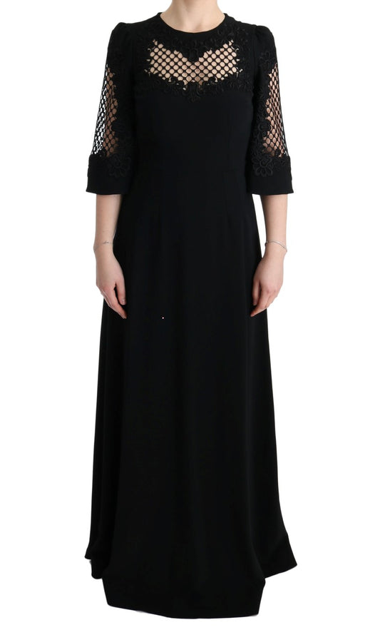 Dolce &amp; Gabbana – Langes Maxi-Etuikleid aus Stretch in Schwarz