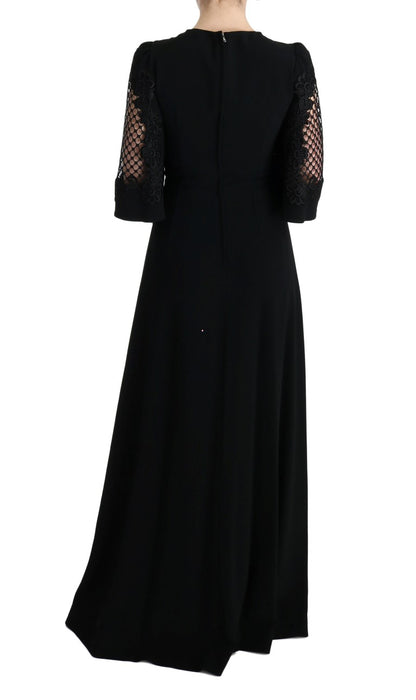 Dolce &amp; Gabbana – Langes Maxi-Etuikleid aus Stretch in Schwarz