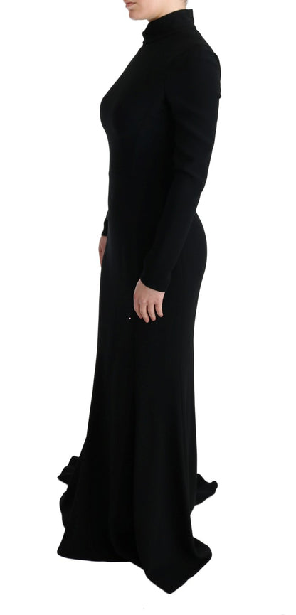 Dolce &amp; Gabbana – Langes, schwarzes Stretch-Etuikleid