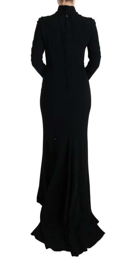 Dolce &amp; Gabbana – Langes, schwarzes Stretch-Etuikleid