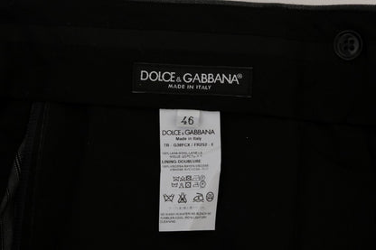 Dolce &amp; Gabbana – Graue, gestreifte Anzughose aus Wolle
