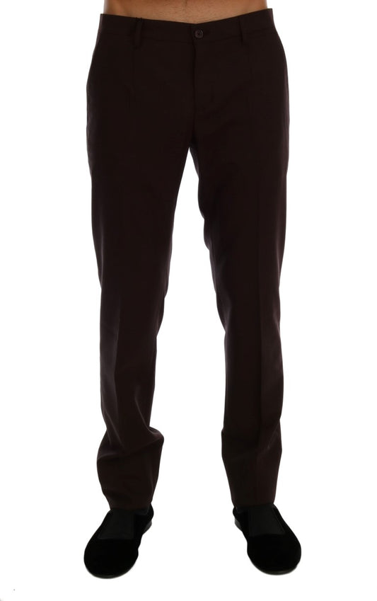 Dolce &amp; Gabbana – Lilafarbene formelle Hose aus Wollstretch