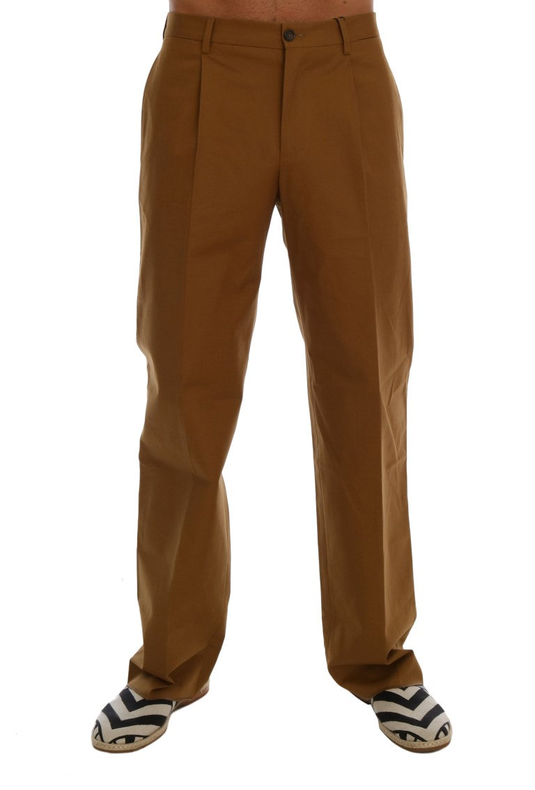 Braune Hose aus Stretch-Baumwolle von Dolce &amp; Gabbana