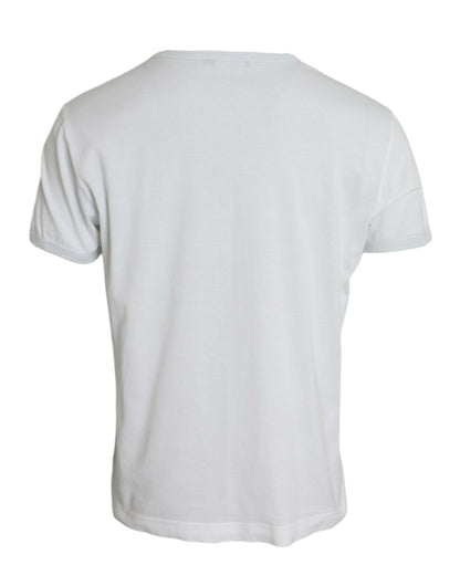 Dolce &amp; Gabbana – Weißes, kurzärmliges T-Shirt aus Baumwolle mit Rundhalsausschnitt