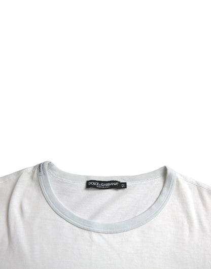 Dolce &amp; Gabbana – Weißes, kurzärmliges T-Shirt aus Baumwolle mit Rundhalsausschnitt