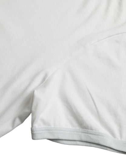 Dolce &amp; Gabbana – Weißes, kurzärmliges T-Shirt aus Baumwolle mit Rundhalsausschnitt