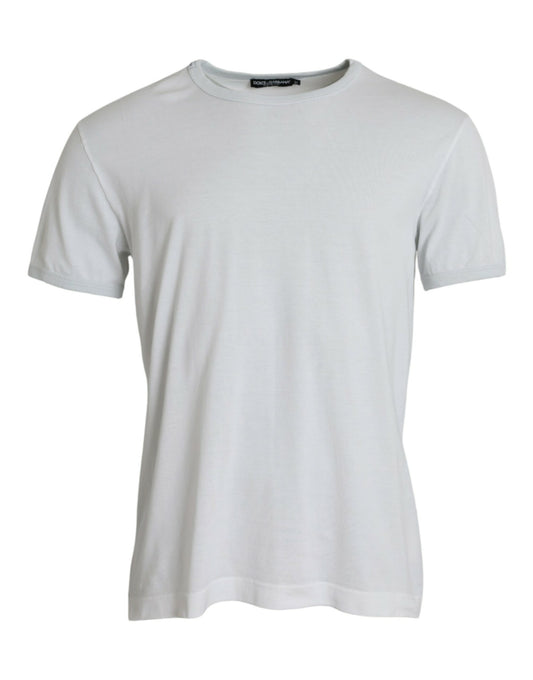 Dolce &amp; Gabbana – Weißes, kurzärmliges T-Shirt aus Baumwolle mit Rundhalsausschnitt