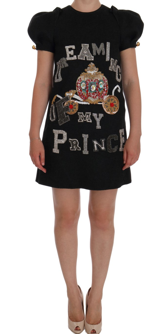 Dolce &amp; Gabbana Graues Kristallkleid „Dreaming of My Prince“
