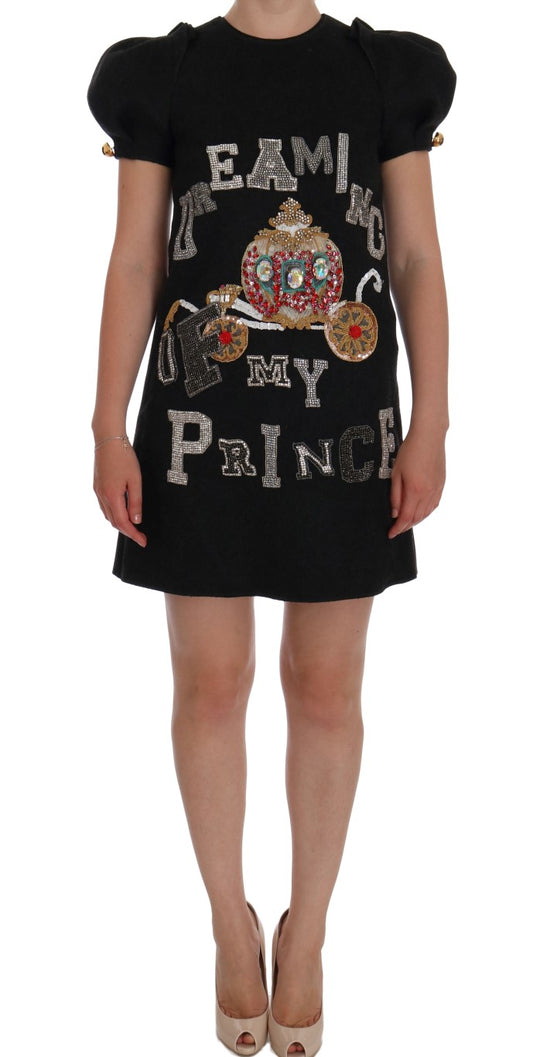 Dolce &amp; Gabbana Graues Kristallkleid „Dreaming of My Prince“