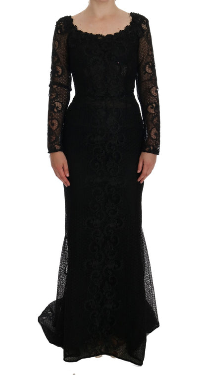 Dolce &amp; Gabbana Schwarzes Etuikleid mit Blumenmuster 